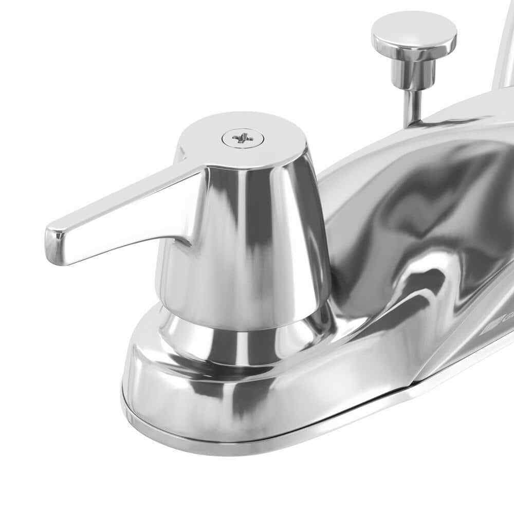 Glacier Bay Aragon 4 in. Centerset 2-Handle Low-Arc Bathroom Faucet Chrome