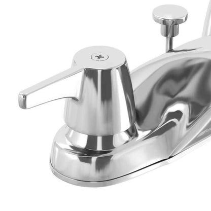 Glacier Bay Aragon 4 in. Centerset 2-Handle Low-Arc Bathroom Faucet Chrome