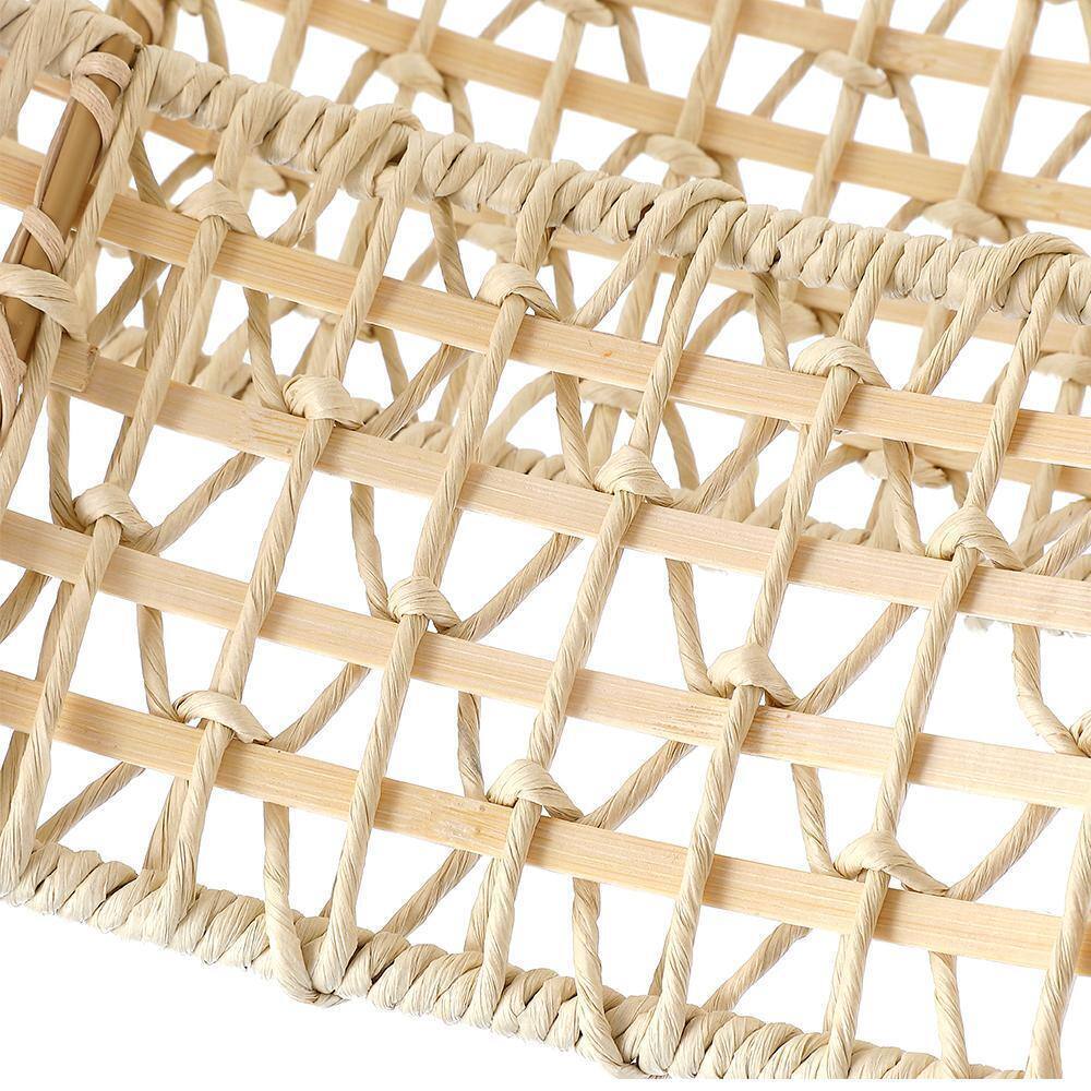 TRUE FINE Bohe 19 in. 4-Light Bohemian Pendant with Natural Rattan Shade