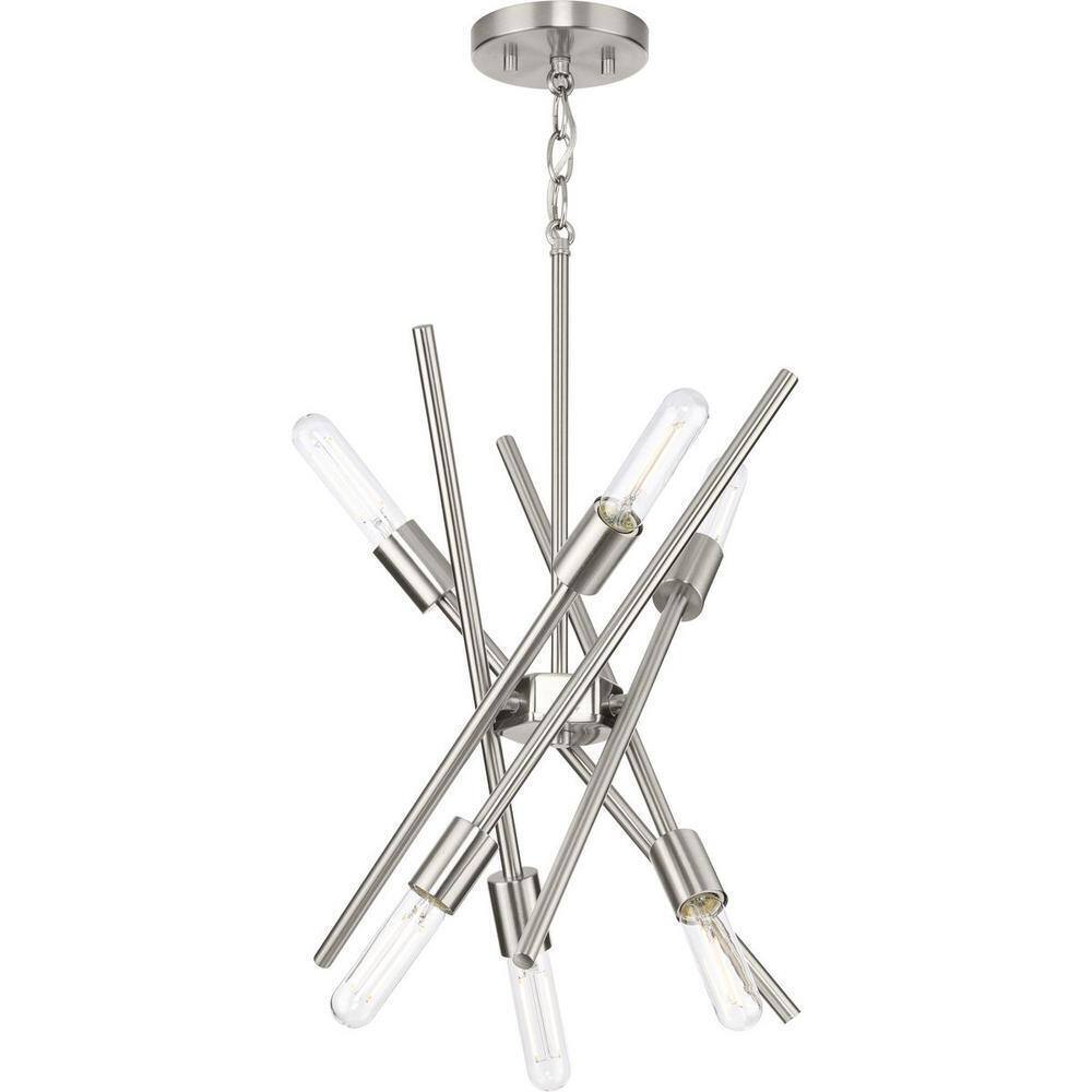 Progress Lighting Astra Collection 6-Light Brushed Nickel Chandelier