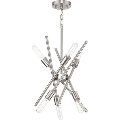 Progress Lighting Astra Collection 6-Light Brushed Nickel Chandelier