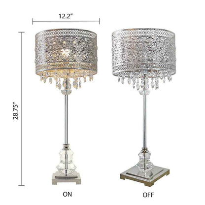 River of Goods Brielle 28.75 in. Table Lamp w/ Polished Nickel and Crystal Shade