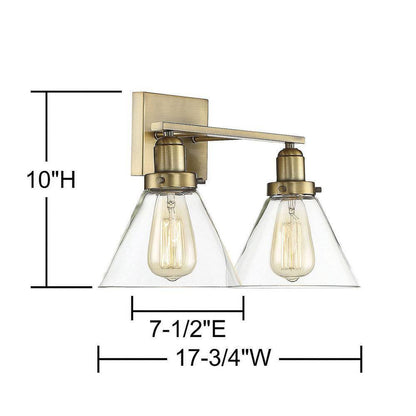 Savoy House Drake 17.75 in. 2-Light Warm Brass Bathroom Vanity 8-9130-2-322
