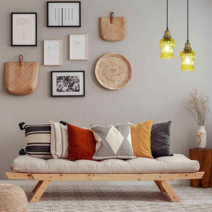 River of Goods Diane 1-Light Gold Textured Shaded Glass Cylinder Pendant Light