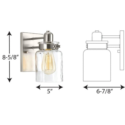 Progress Lighting Calhoun 5 in. 1-Light Brushed Nickel Farmhouse Vanity Light