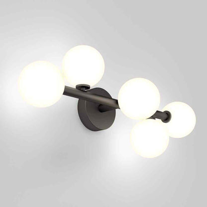 Artika Bloom 5-Light Black Modern LED Vanity Light Bar Bathroom Frosted Glass