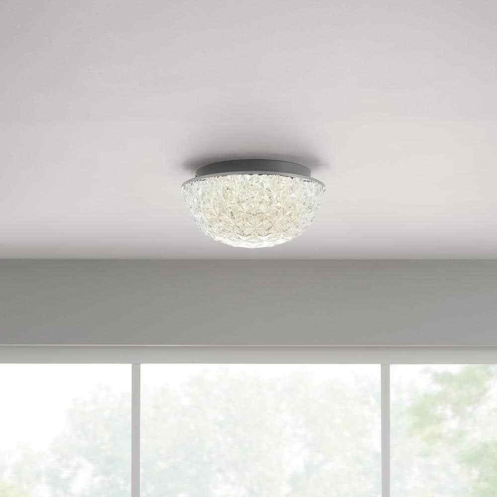 Home Decorators Ellis Place Chrome LED Round Flush Mount Modern Ceiling Light