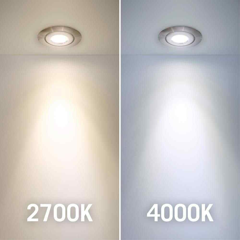 Armacost Lighting 2 in. Soft White Recessed LED Swivel Puck Light Brushed Steel