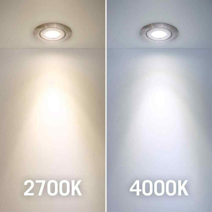 Armacost Lighting 2 in. Soft White Recessed LED Swivel Puck Light Brushed Steel
