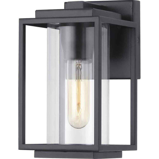 Progress Lighting Macstreet 9in. 1-Light Matte Black Modern Outdoor Wall Lantern