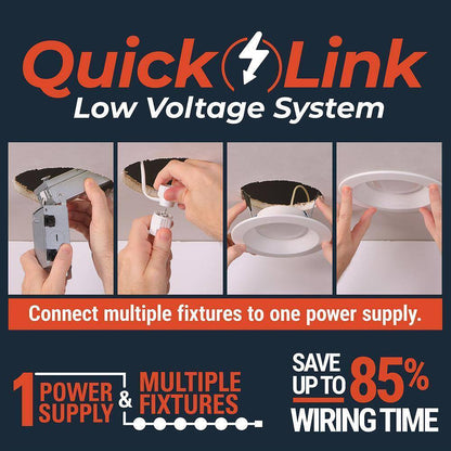 HALO QuickLink 4 in. CCT Integrated LED Recessed Light Baffle Trim 5-Pack