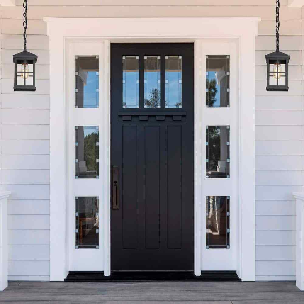 LNC Modern Black Outdoor Pendant Light 1-Light Farmhouse Hanging Lantern