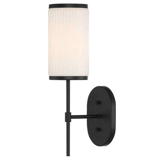 GLUCKSTEINELEMENTS Ashbury 1-Light Black Wall Sconce 38679-HBCB