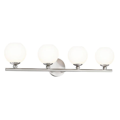 Neoma 30 in. 4 Light Brushed Nickel Vanity Light w/ Opal Etched Glass Shade