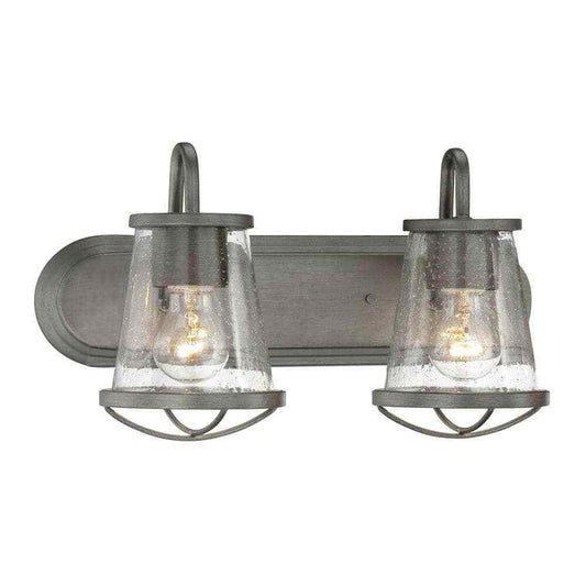 Home Decorators Georgina 18 in. 2-light Weathered Iron Industrial Indoor Vanity