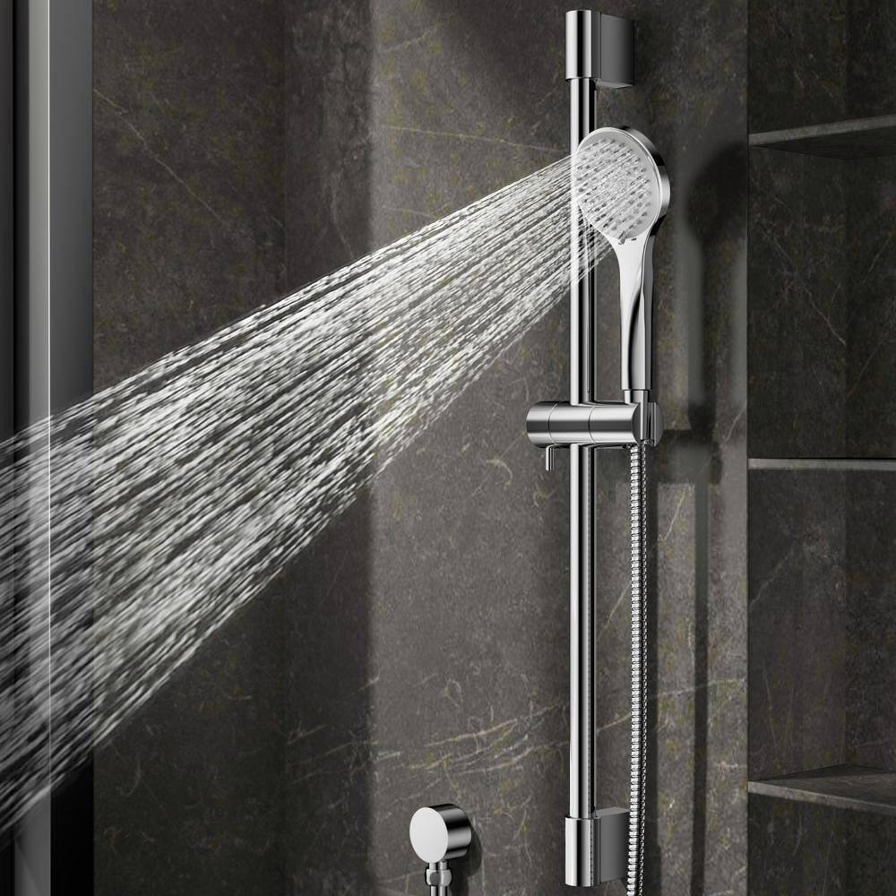 HOMLUX 4-Spray Patterns w/ 2.5 GPM 8 in. Wall Mount Dual Shower Head in Chrome