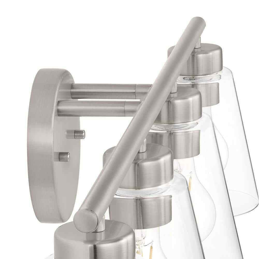 Hampton Bay Eastburn 28.13 in. 4-Light Brushed Nickel Vanity Light