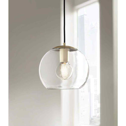 Home Decorators Collection 1-Light Antique Brass and Glass Mini-Pendant AF42409S