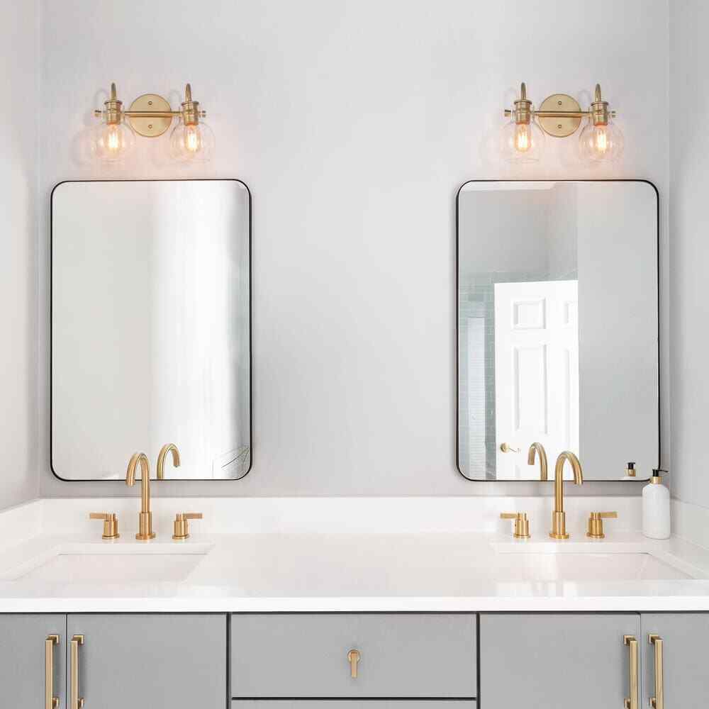 LNC Modern Light Gold Bathroom Vanity Light 2-Light Powder Room Wall Light