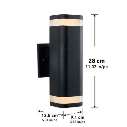 Artika Stark Black Modern SmartLED Hardwired Garage and Porch Light Wall Sconce
