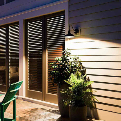 Home Decorators Bell Ridge 10 in. Black Lantern Outdoor Wall Sconce w/ 1-Light