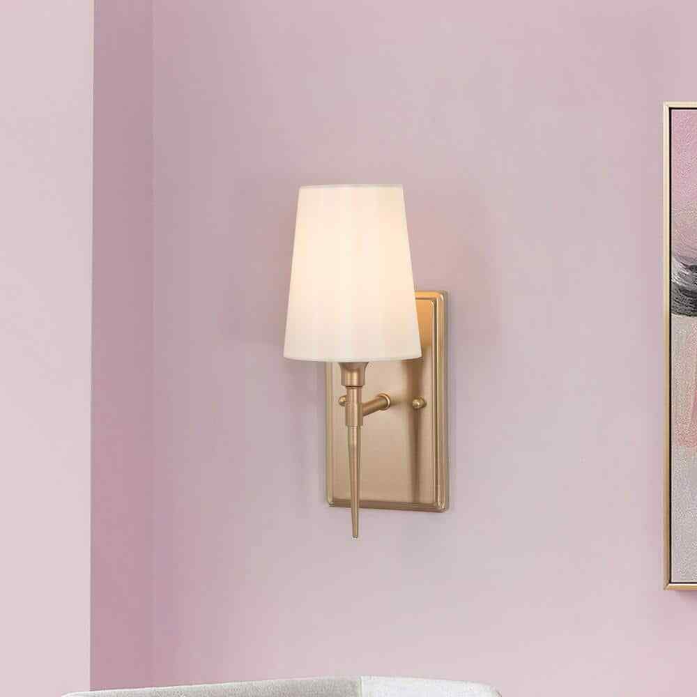 LNC Modern Classic 1-Light Gold Wall Sconce Powder Room Bathroom Vanity Light