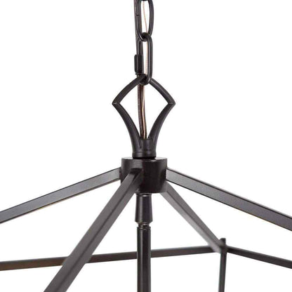 LNC Black Chandelier Modern Island Cage 4-Light Ceiling Light