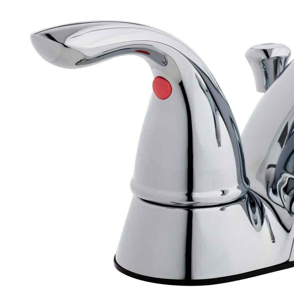 Glacier Bay Builders 4 in. Centerset 2-Handle Low-Arc Bathroom Faucet in Chrome