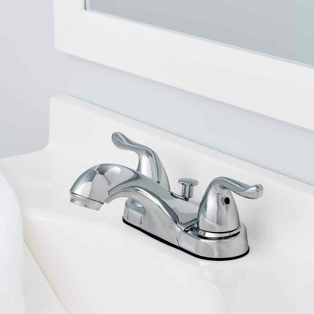 Glacier Bay Constructor 4 in. Centerset 2-Handle Bathroom Faucet in Chrome