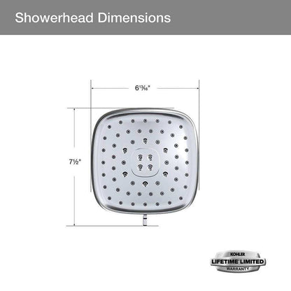 KOHLER Fordra 3-Spray Patterns 6.817 in. Wall Mount Fixed Shower Head