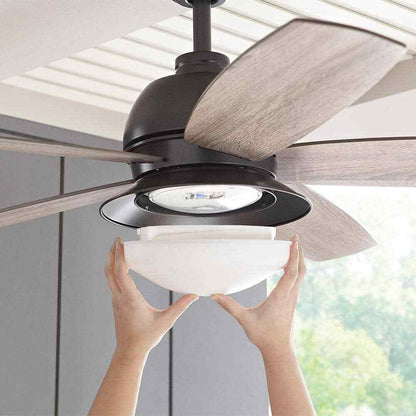 Home Decorators Ackerly 52" LED Iron Ceiling Fan w/ Light Kit and Remote Control