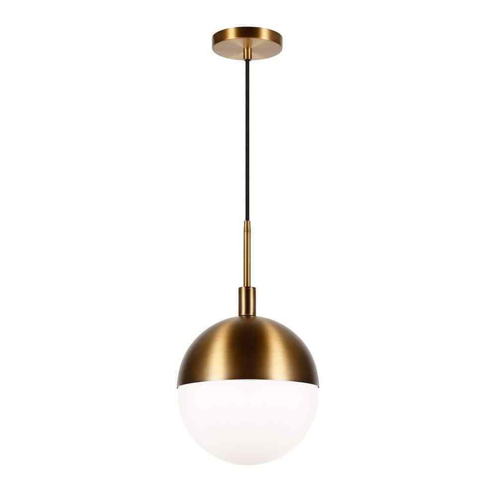 Meyer&Cross Orb 1-Light Large Globe Brass and Frosted Glass Pendant PD0333