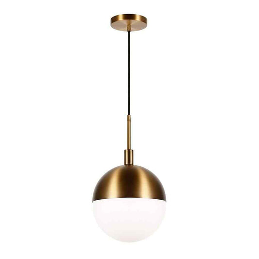 Meyer&Cross Orb 1-Light Large Globe Brass and Frosted Glass Pendant PD0333