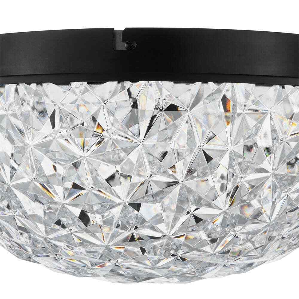 Home Decorators Ellis Place Matte Black LED Round Flush Mount Ceiling Light