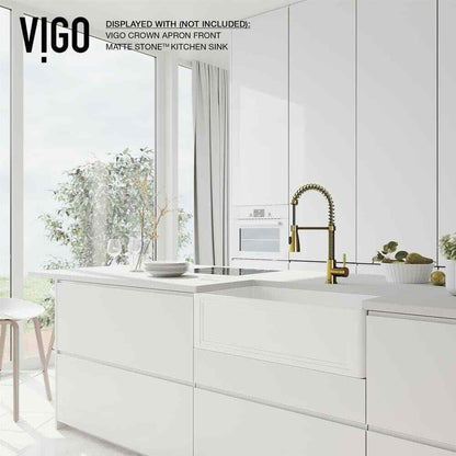 VIGO Brant Single Handle Pull-Down Sprayer Kitchen Faucet in Matte Brushed Gold