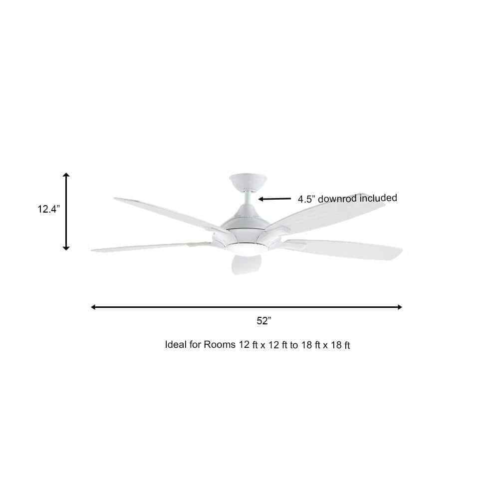 Home Decorators Petersford 52 in. Integrated LED Indoor White Ceiling Fan