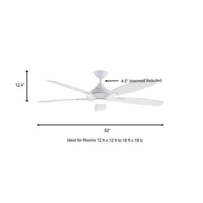 Home Decorators Petersford 52 in. Integrated LED Indoor White Ceiling Fan