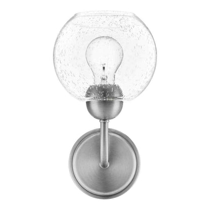 Home Decorators Collection Jill 1-Light Brushed Nickel Sconce Seeded Glass