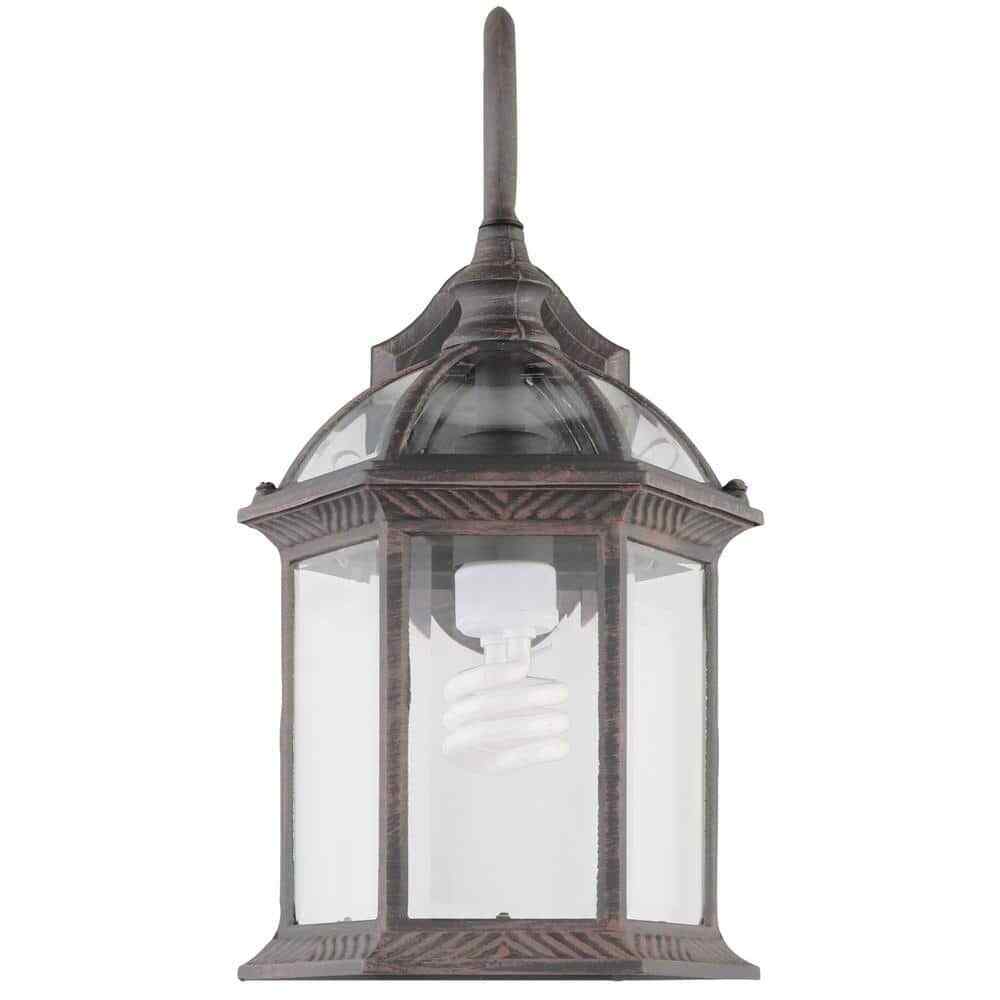Hampton Bay Wickford Weathered Bronze Wall Light Fixture w/ Clear Glass (2-Pack)