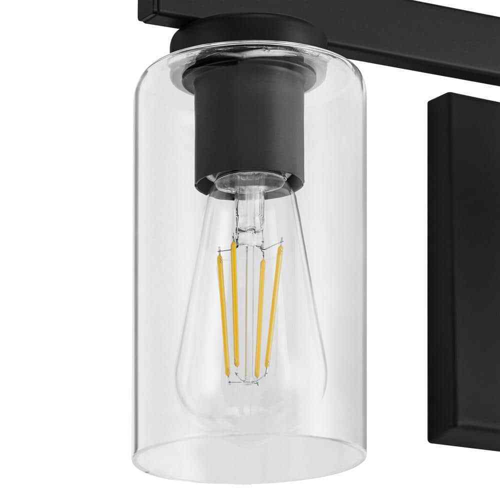 Hampton Bay Kendall Manor 22 in. 3 Light Matte Black Bathroom Vanity Light