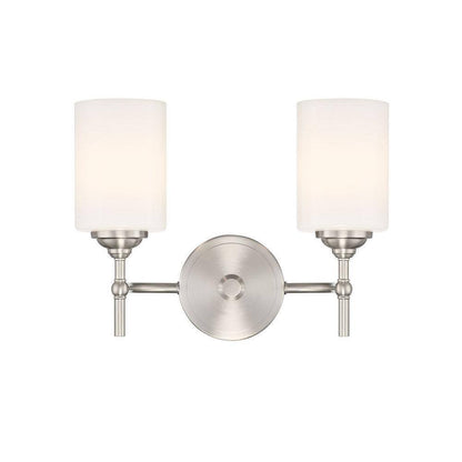 Home Decorators Ayelen 13.5 in. 2-Light Brushed Nickel Bathroom Vanity Light