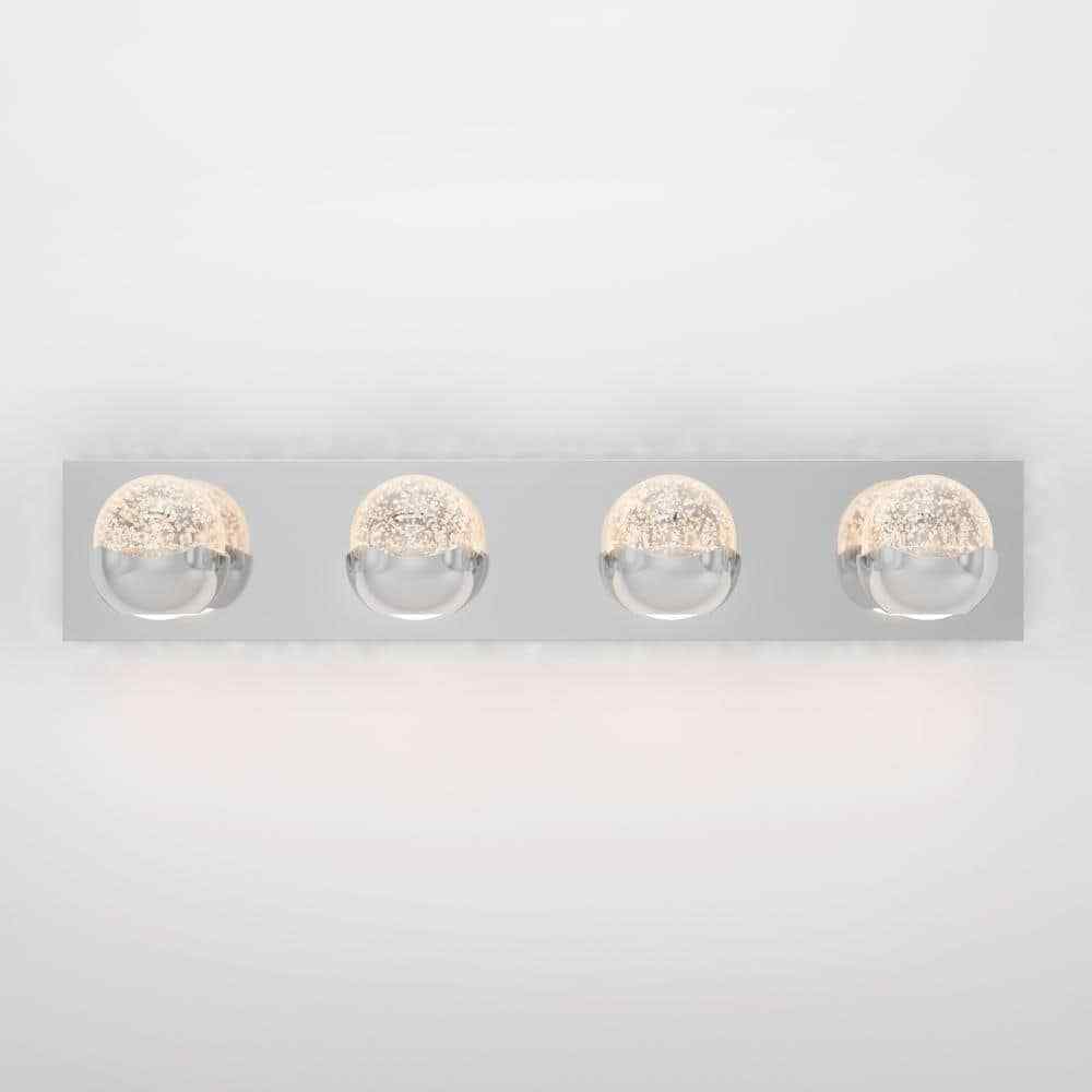 Artika Oracle 27 in. 4 Light Chrome Modern Integrated LED 5 CCT Vanity Light Bar
