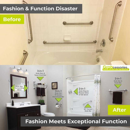 Grabcessories 2-in-1 13.25 in. x 1.25 in. Shower and Tub Grab Ring w/ Grips