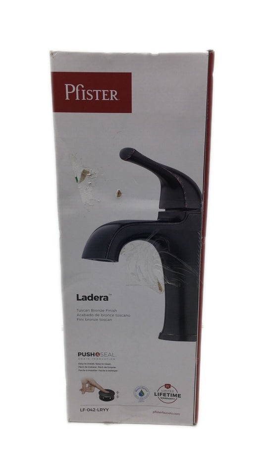 Pfister Ladera Single Hole Bathroom Faucet in Tuscan Bronze with deckplate
