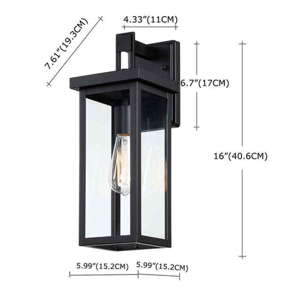 Hukoro 1-Light Matte Black Hardwired Outdoor Wall Lantern Sconce