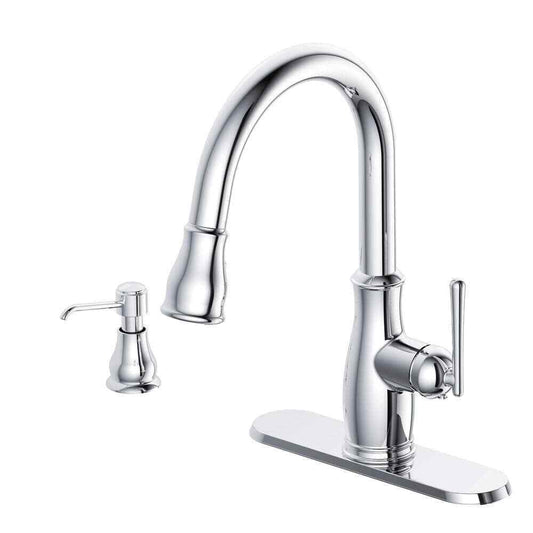 Glacier Bay Kagan Pull Down Sprayer Kitchen Faucet w/ Soap Dispenser in Chrome