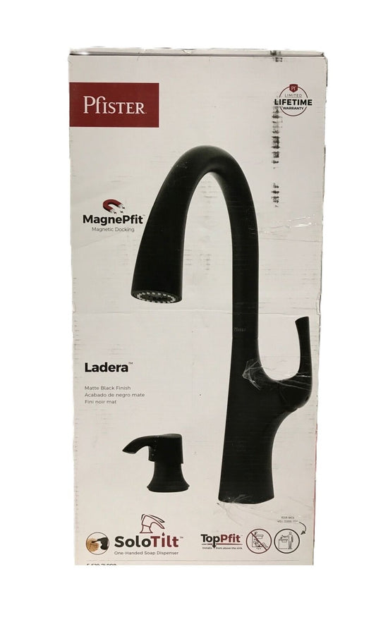 Pfister Ladera Single Handle Pull Down Sprayer Kitchen Faucet Matte Black