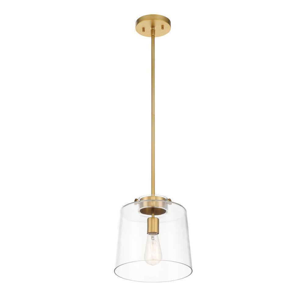 Hampton Bay Mullins 10 in. Gold Pendant Light Kitchen Pendant Lighting