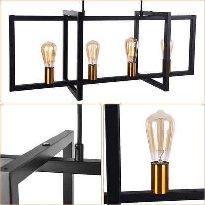 EDISLIVE Ferrill 4-Light Modern Kitchen Island Industrial Linear Chandelier