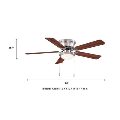 Hugger 52 in. LED Indoor Brushed Nickel Ceiling Fan with Light Kit